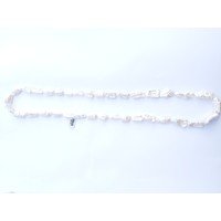 Collana lunga in perle vere scaramazze bianche 