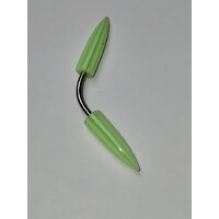 Piercing in resina con coni verde chiaro a righe